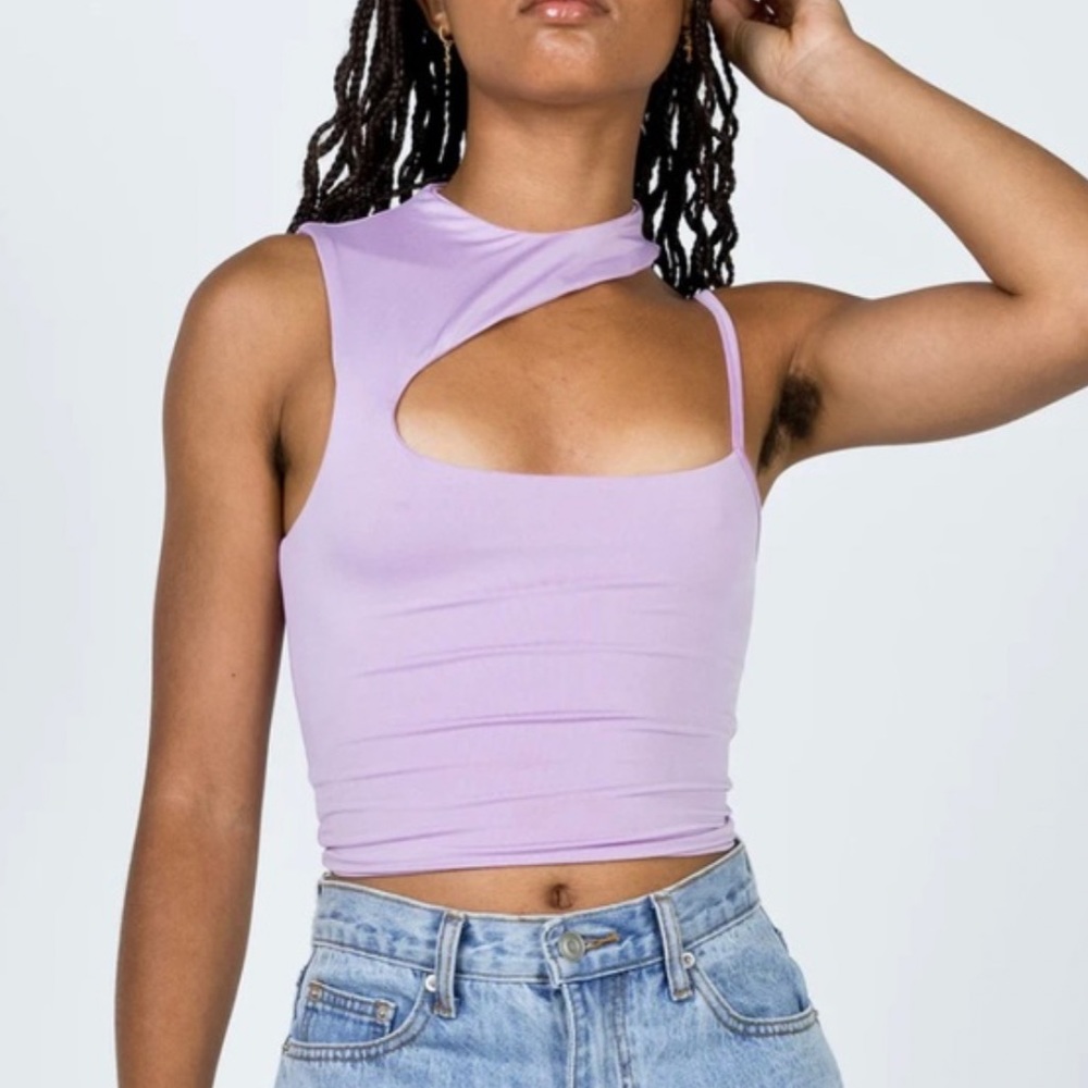 Princess Polly Asymmetrical Purple Tank Top
